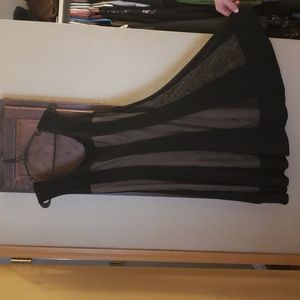 Black striped sheer dress